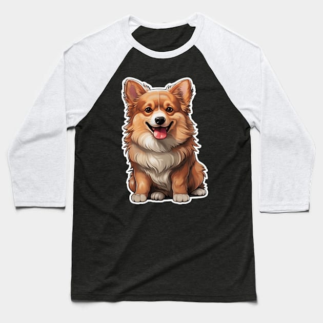 Adorable Corgi - A Delightfully Cute Canine Companion Baseball T-Shirt by Artisan Design 